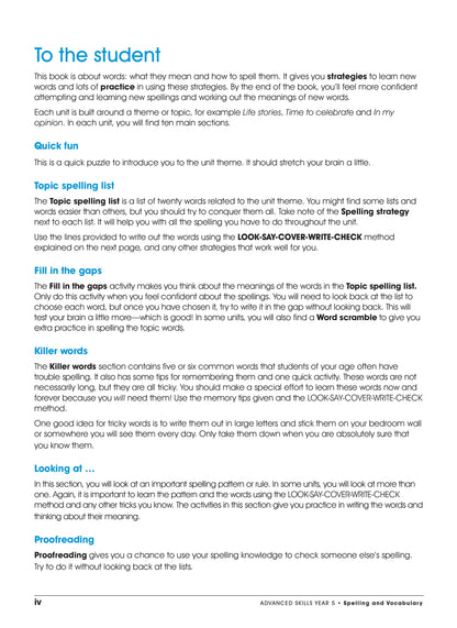Excel Advanced Skills - Spelling and Vocabulary Workbook Year 5