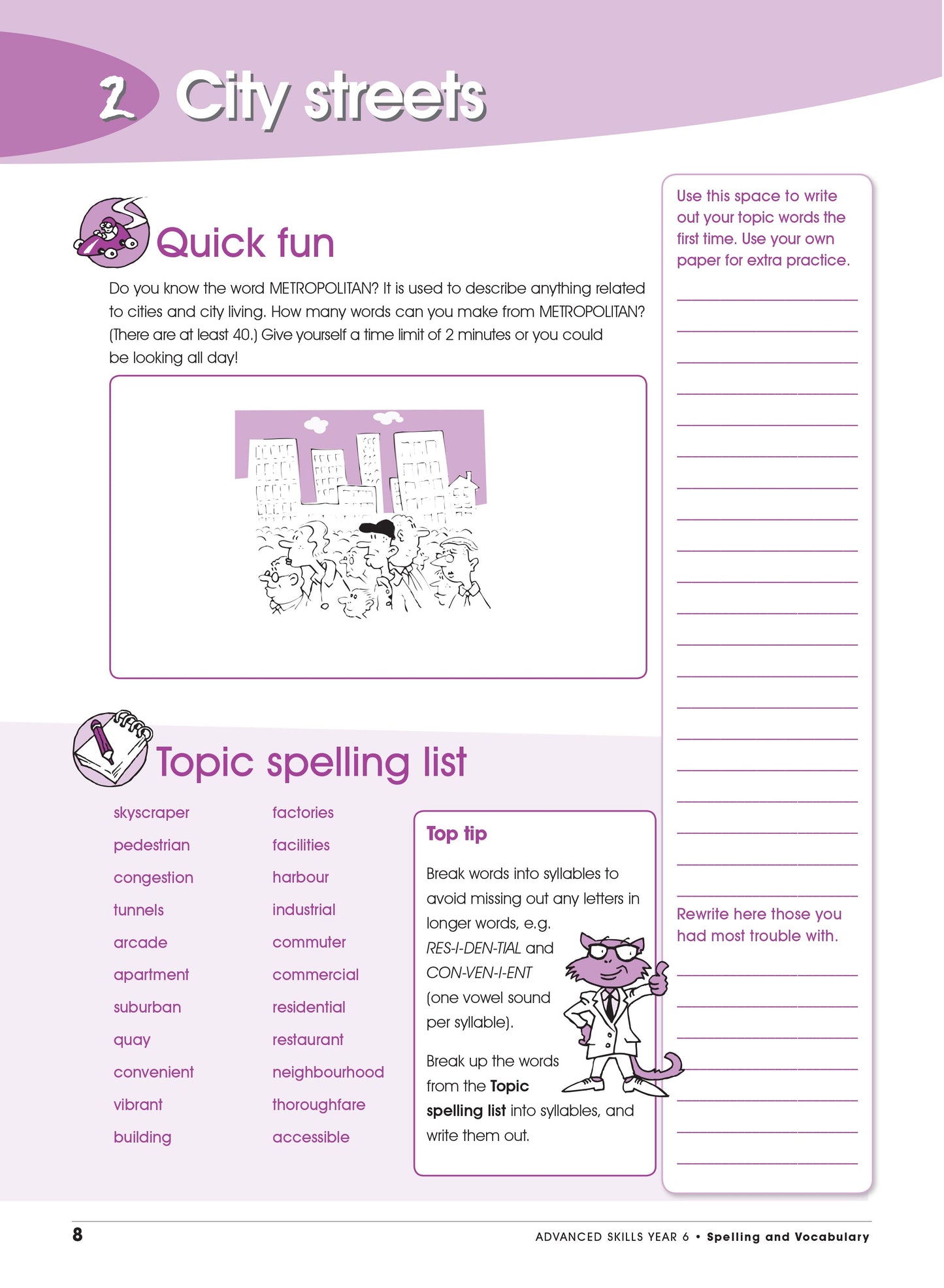 Excel Advanced Skills - Spelling and Vocabulary Workbook Year 6