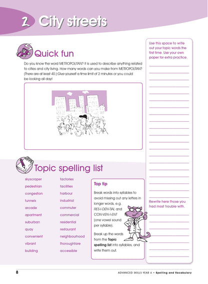 Excel Advanced Skills - Spelling and Vocabulary Workbook Year 6