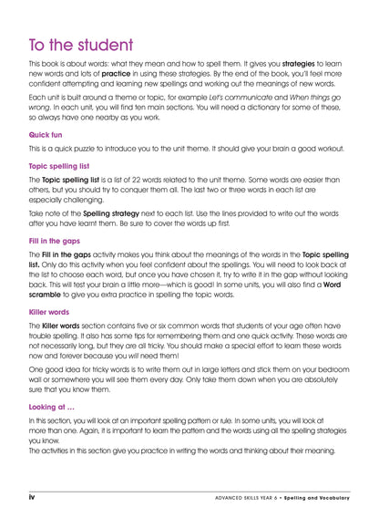 Excel Advanced Skills - Spelling and Vocabulary Workbook Year 6