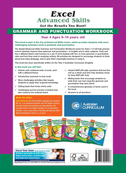 Excel Advanced Skills - Grammar and Punctuation Workbook Year 4