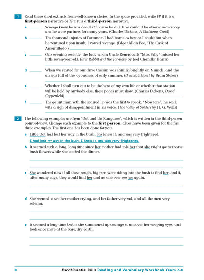 Excel Essential Skills - Reading and Vocabulary Workbook Years 7-8