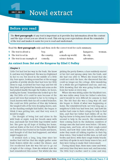 Excel Essential Skills - Reading and Vocabulary Workbook Years 7-8