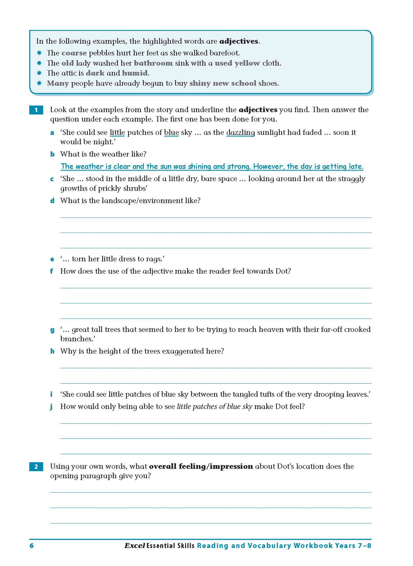 Excel Essential Skills - Reading and Vocabulary Workbook Years 7-8
