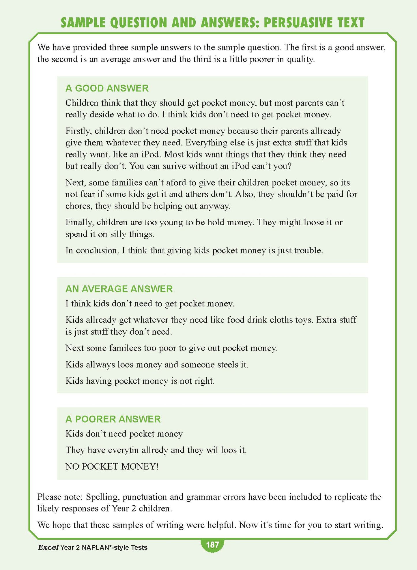 Excel Year 2 NAPLAN*-style Tests