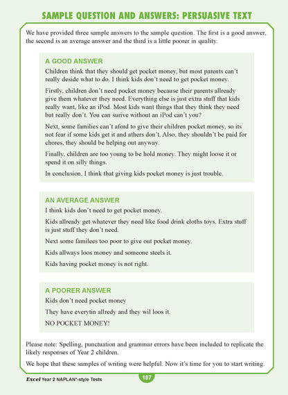 Excel Year 2 NAPLAN*-style Tests