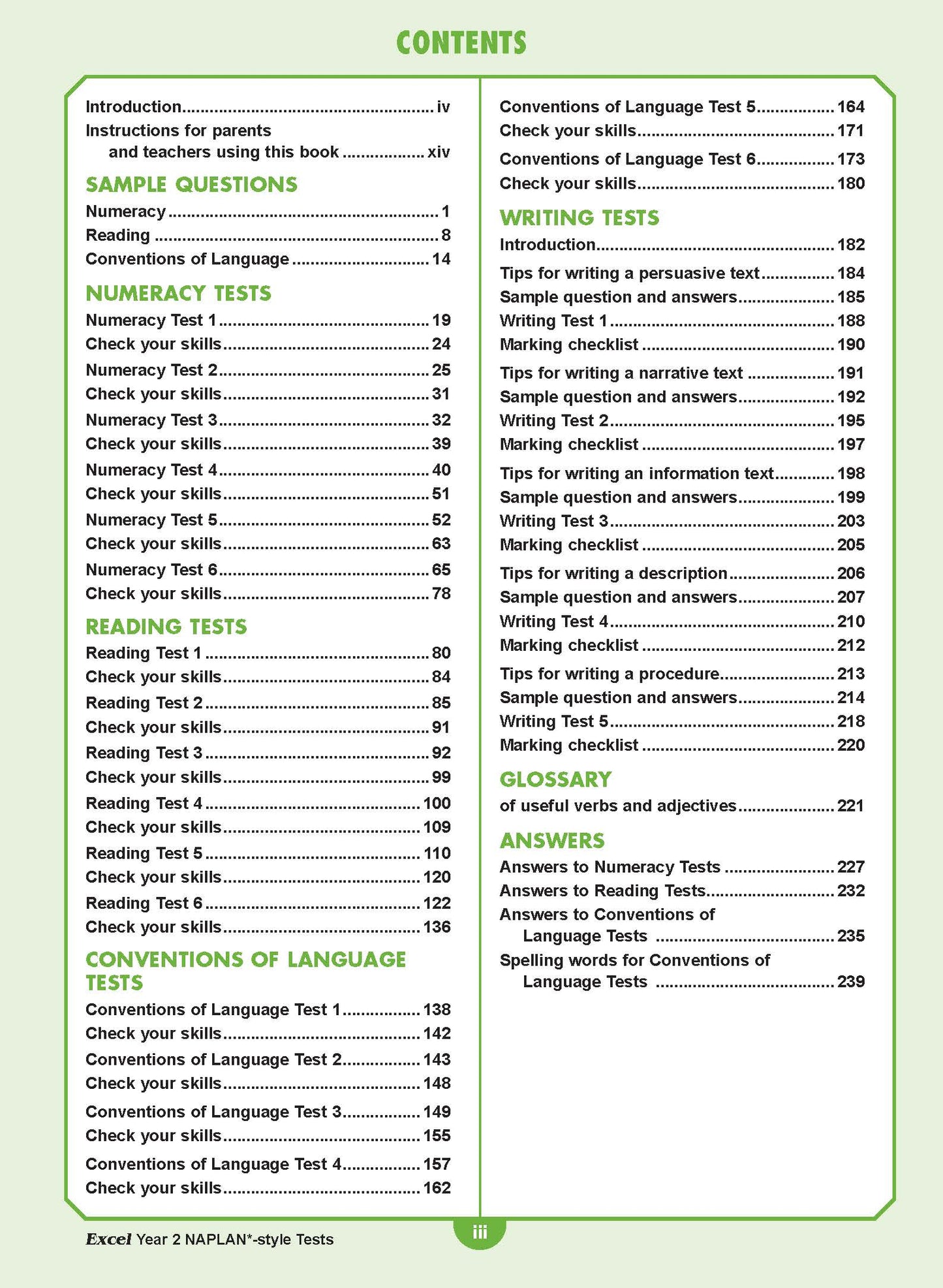 Excel Year 2 NAPLAN*-style Tests