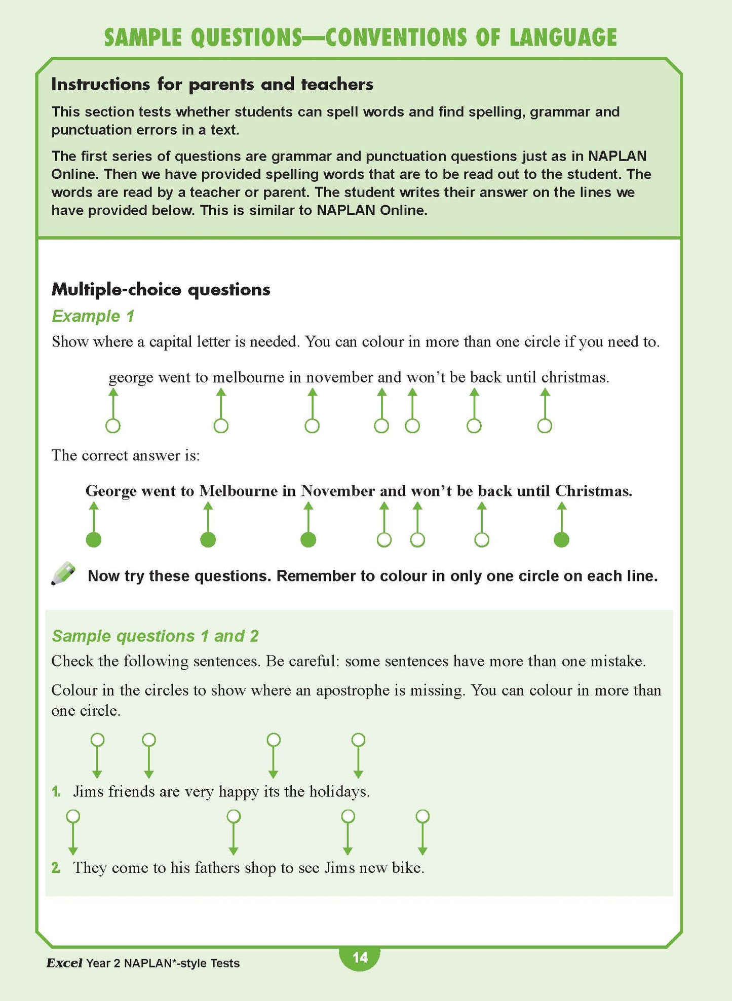 Excel Year 2 NAPLAN*-style Tests