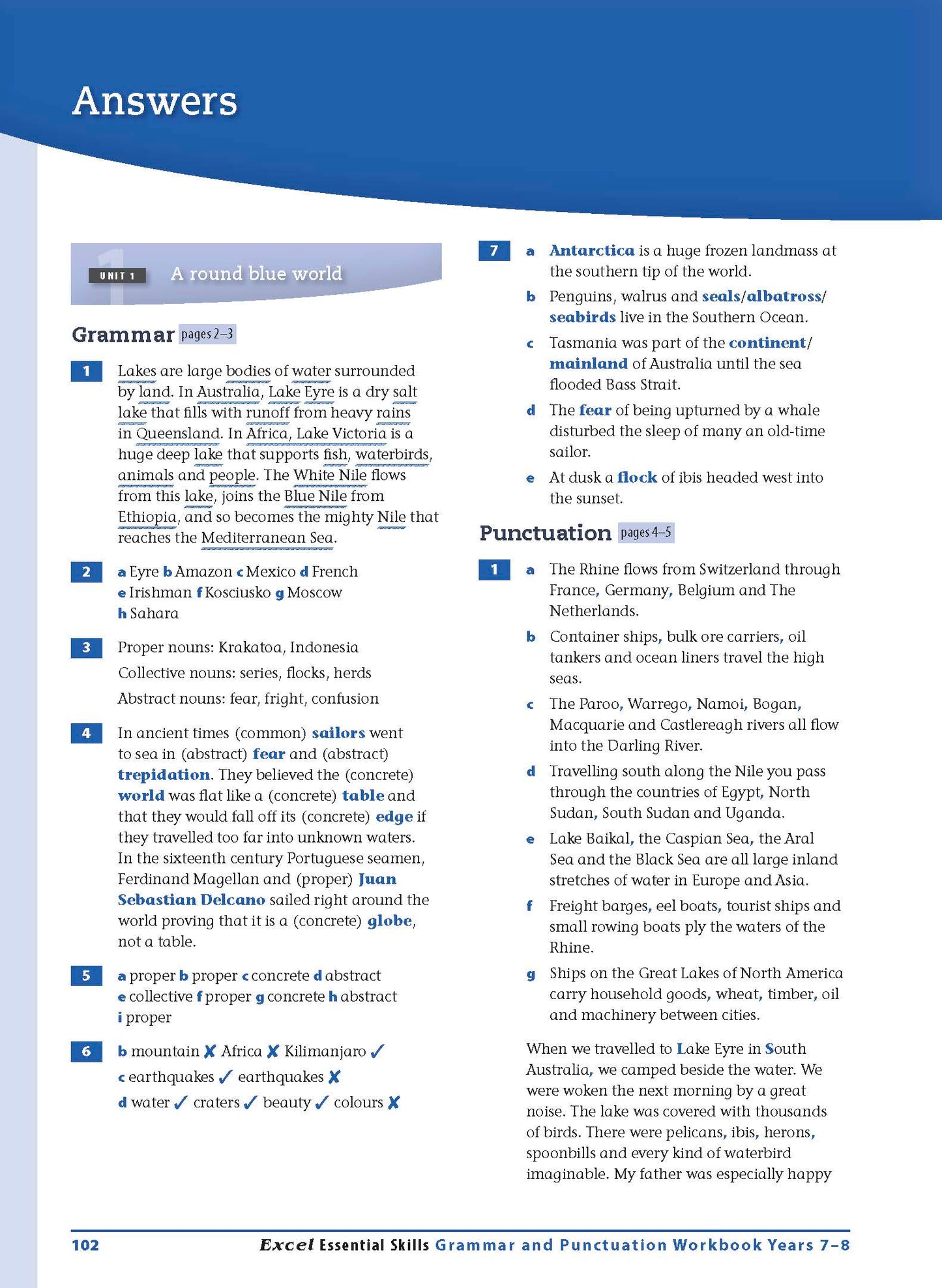 Excel Essential Skills - Grammar and Punctuation Workbooks Years 7-8