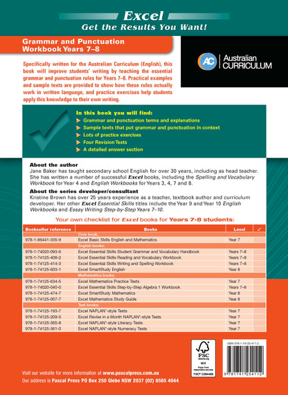 Excel Essential Skills - Grammar and Punctuation Workbooks Years 7-8