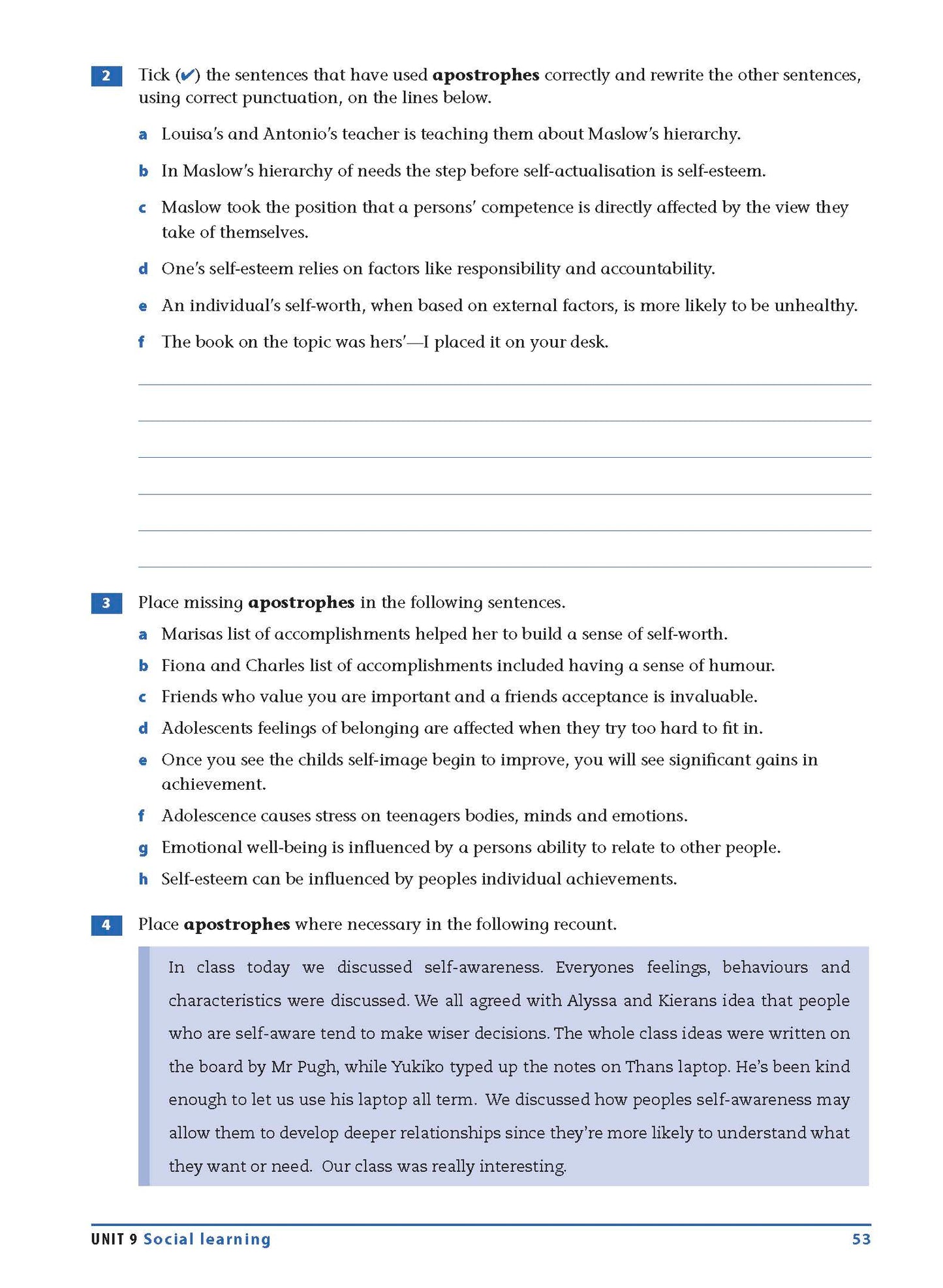 Excel Essential Skills - Grammar & Punctuation Workbook Years 9-10