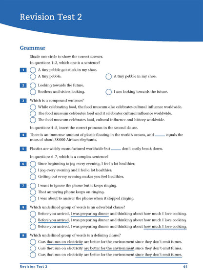 Excel Essential Skills - Grammar & Punctuation Workbook Years 9-10