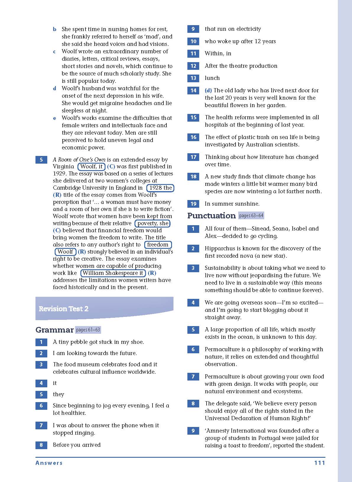 Excel Essential Skills - Grammar & Punctuation Workbook Years 9-10