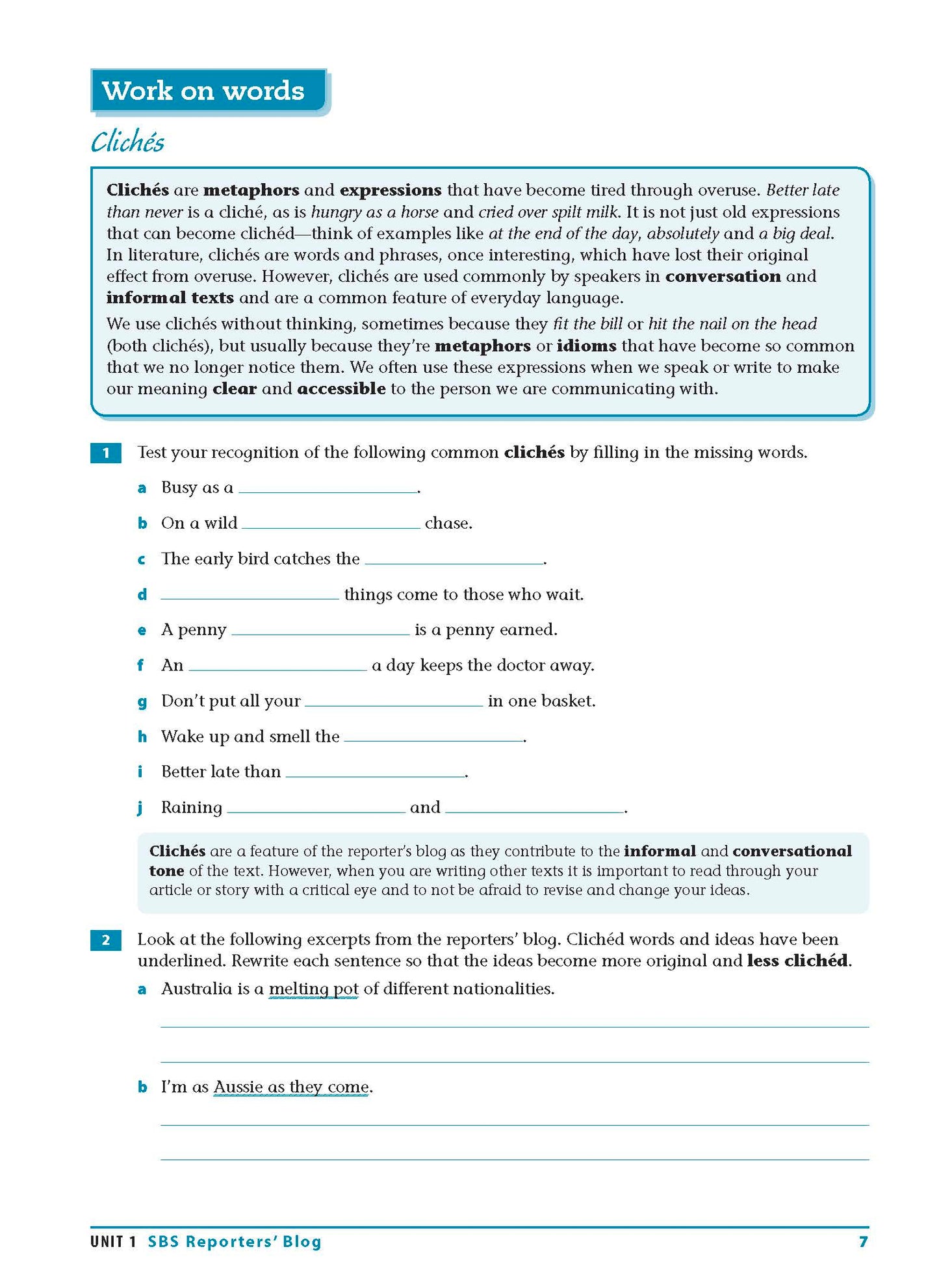 Excel Essential Skills - Reading and Vocabulary Workbook Years 9-10