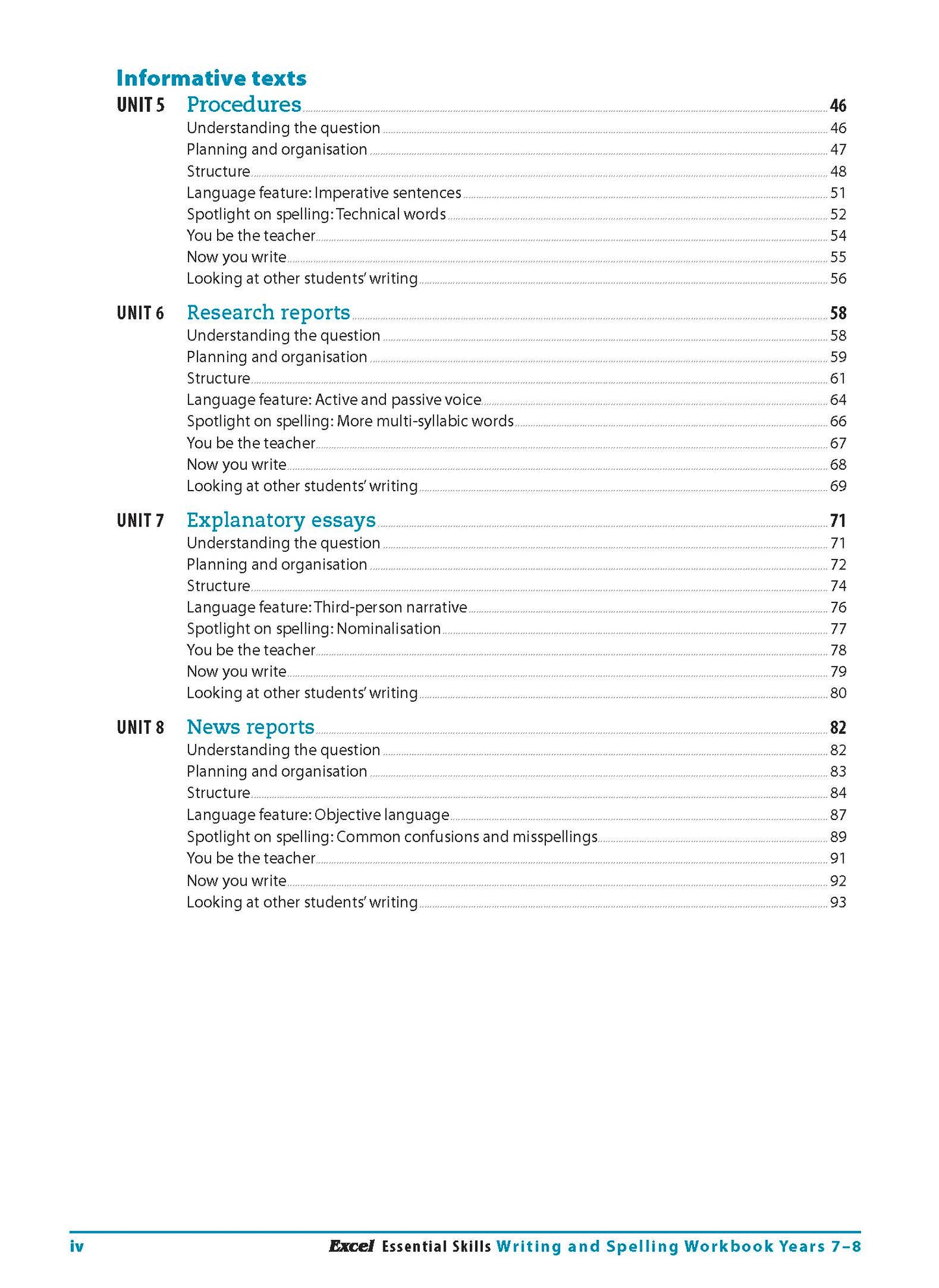 Excel English Book Pack Years 7-8