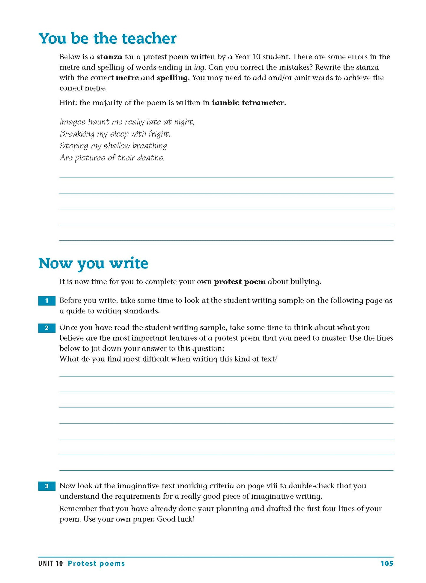 Excel Essential Skills - Writing & Spelling Workbook Years 9-10