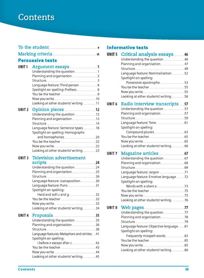 Excel Essential Skills - Writing & Spelling Workbook Years 9-10