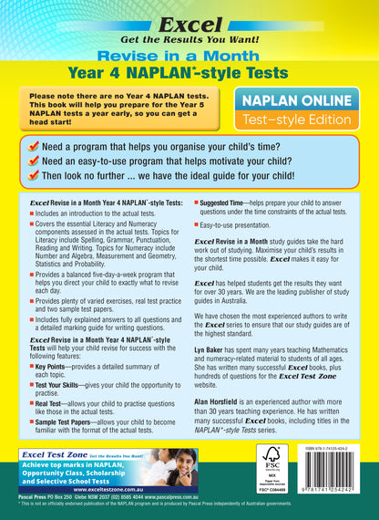 Excel Revise in a Month Year 4 NAPLAN*-style Tests