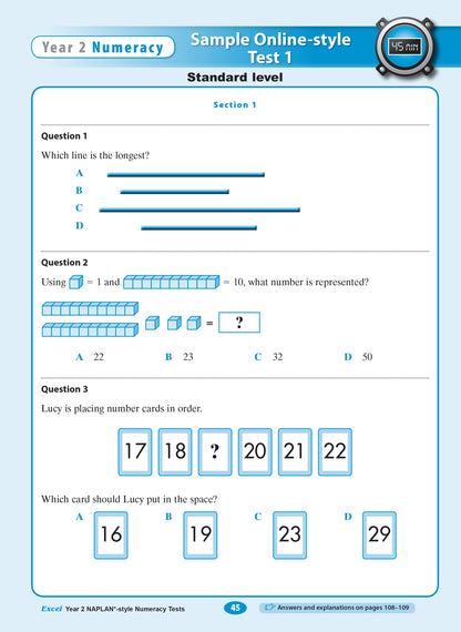 Excel Year 2 NAPLAN*-style Numeracy Tests