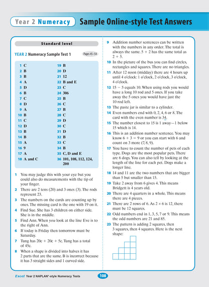 Excel Year 2 NAPLAN*-style Numeracy Tests
