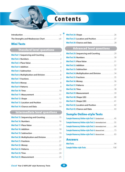 Excel Year 2 NAPLAN*-style Numeracy Tests