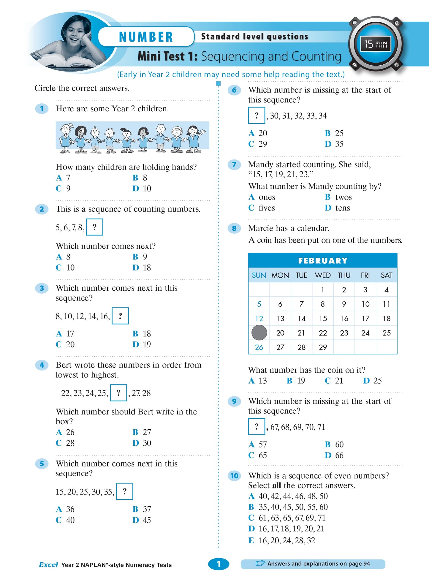 Excel Year 2 NAPLAN*-style Numeracy Tests