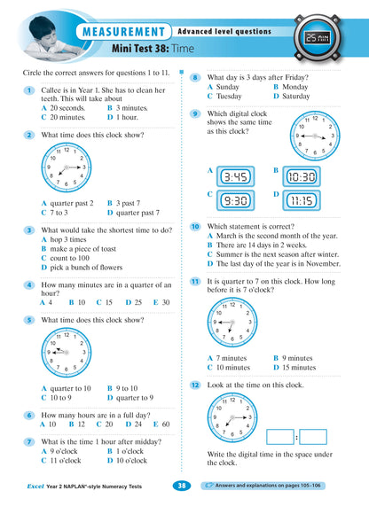Excel Year 2 NAPLAN*-style Numeracy Tests