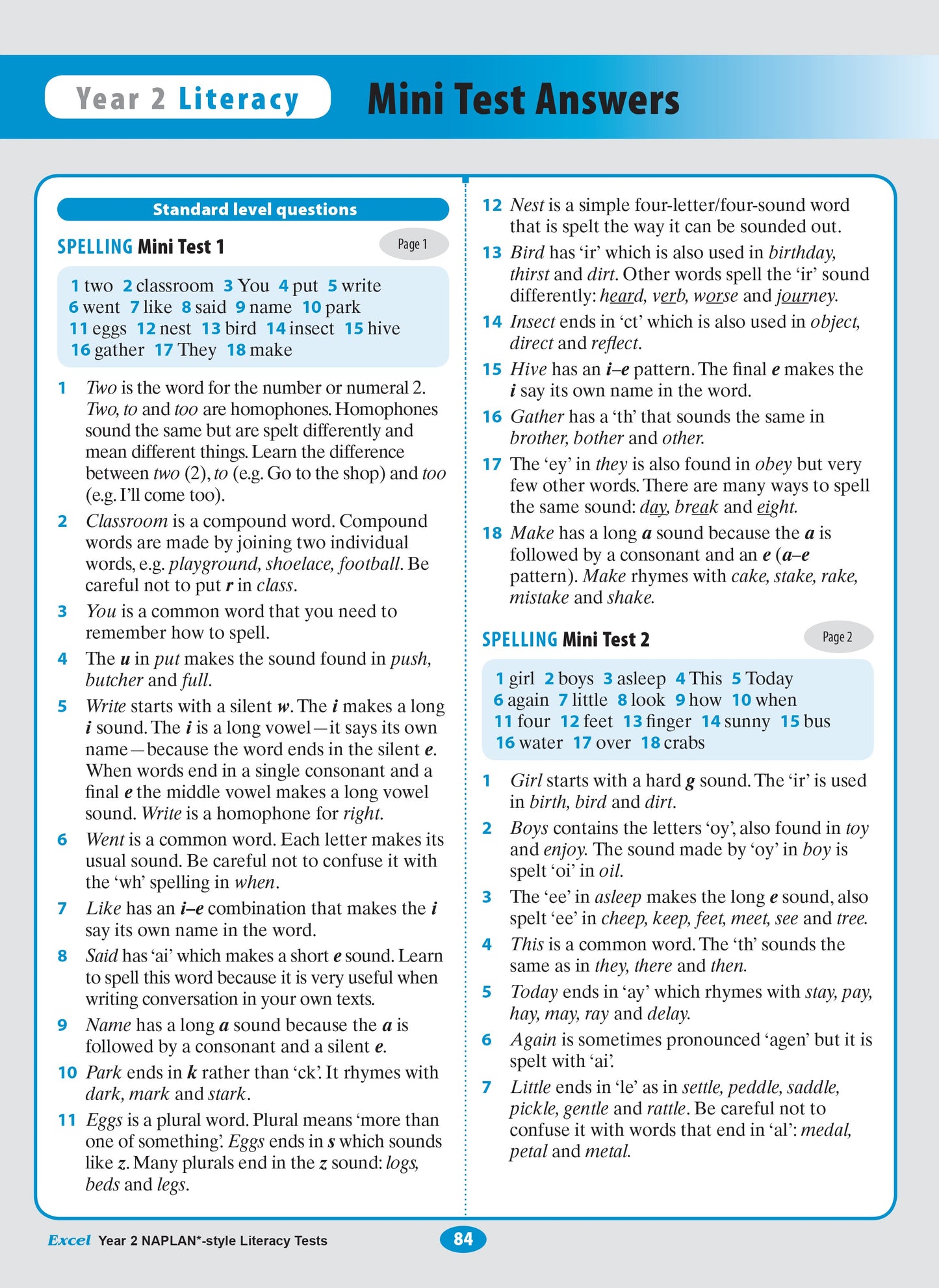 Excel Year 2 NAPLAN*-style Literacy Tests