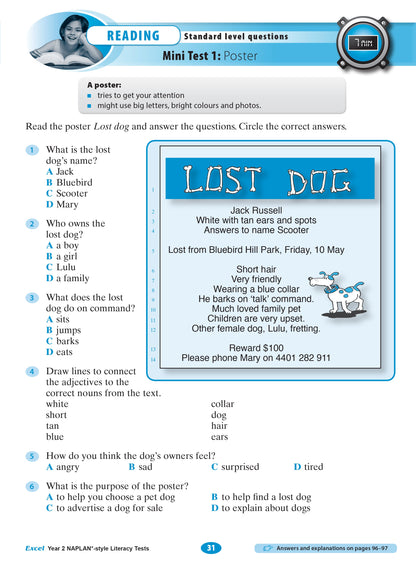 Excel Year 2 NAPLAN*-style Literacy Tests