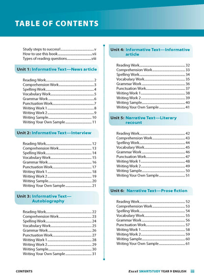 Excel SmartStudy - English Year 9