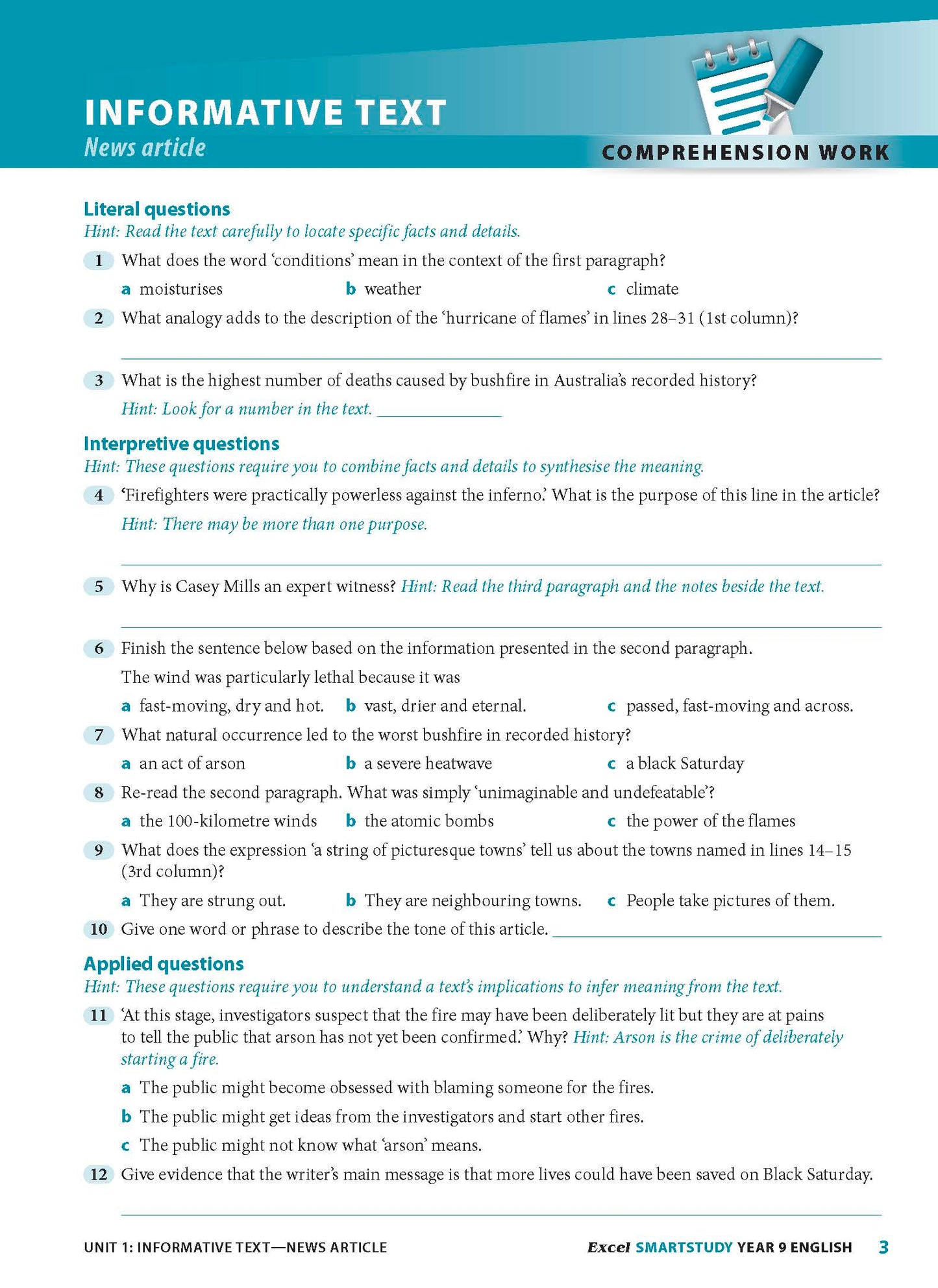 Excel SmartStudy - English Year 9