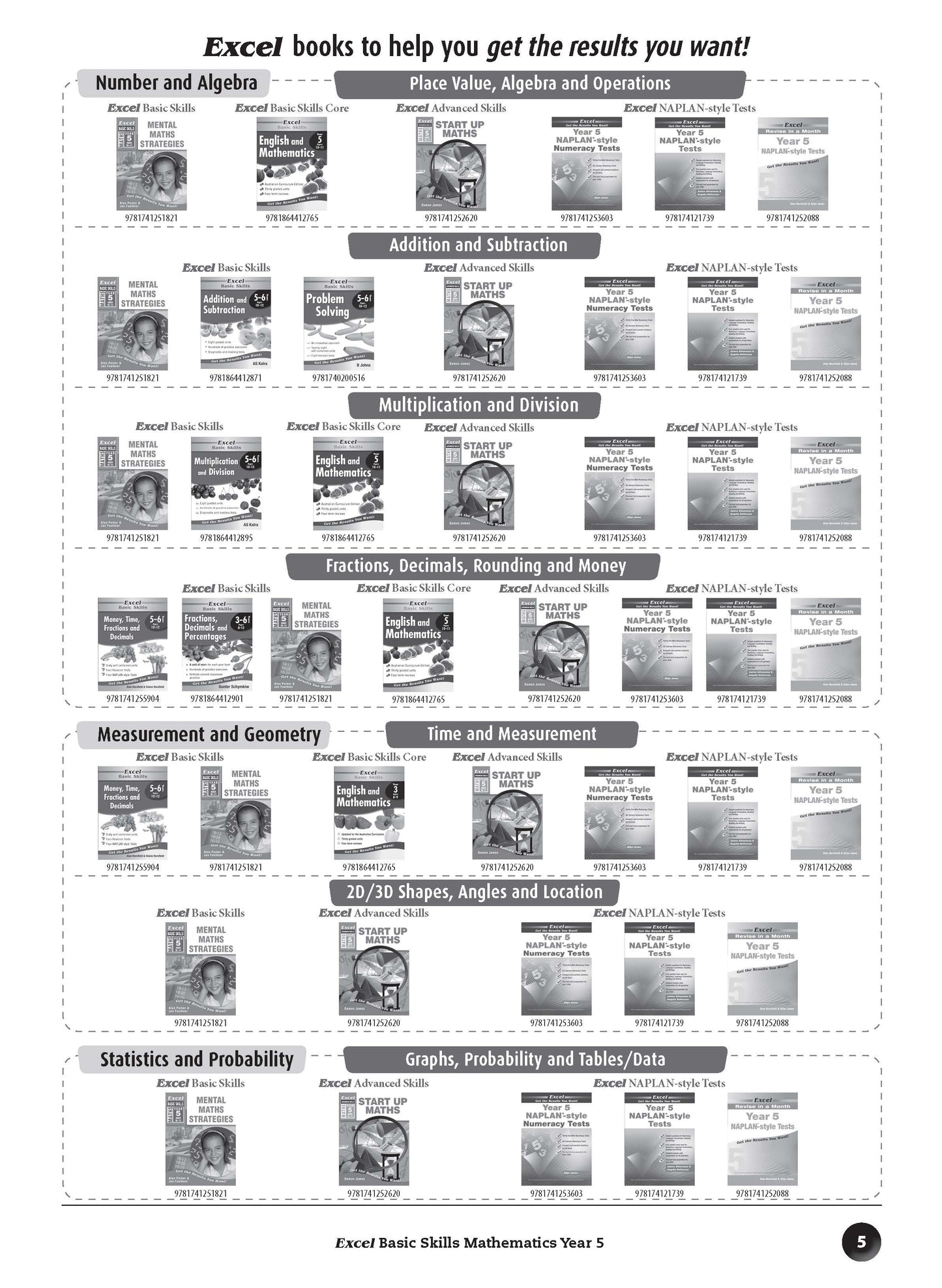 Excel Basic Skills - Mathematics Year 5