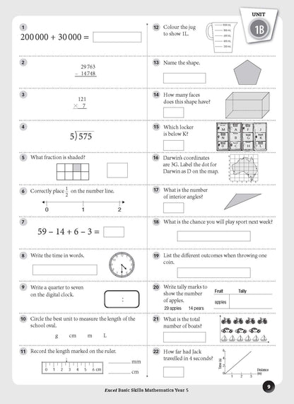 Excel Basic Skills - Mathematics Year 5