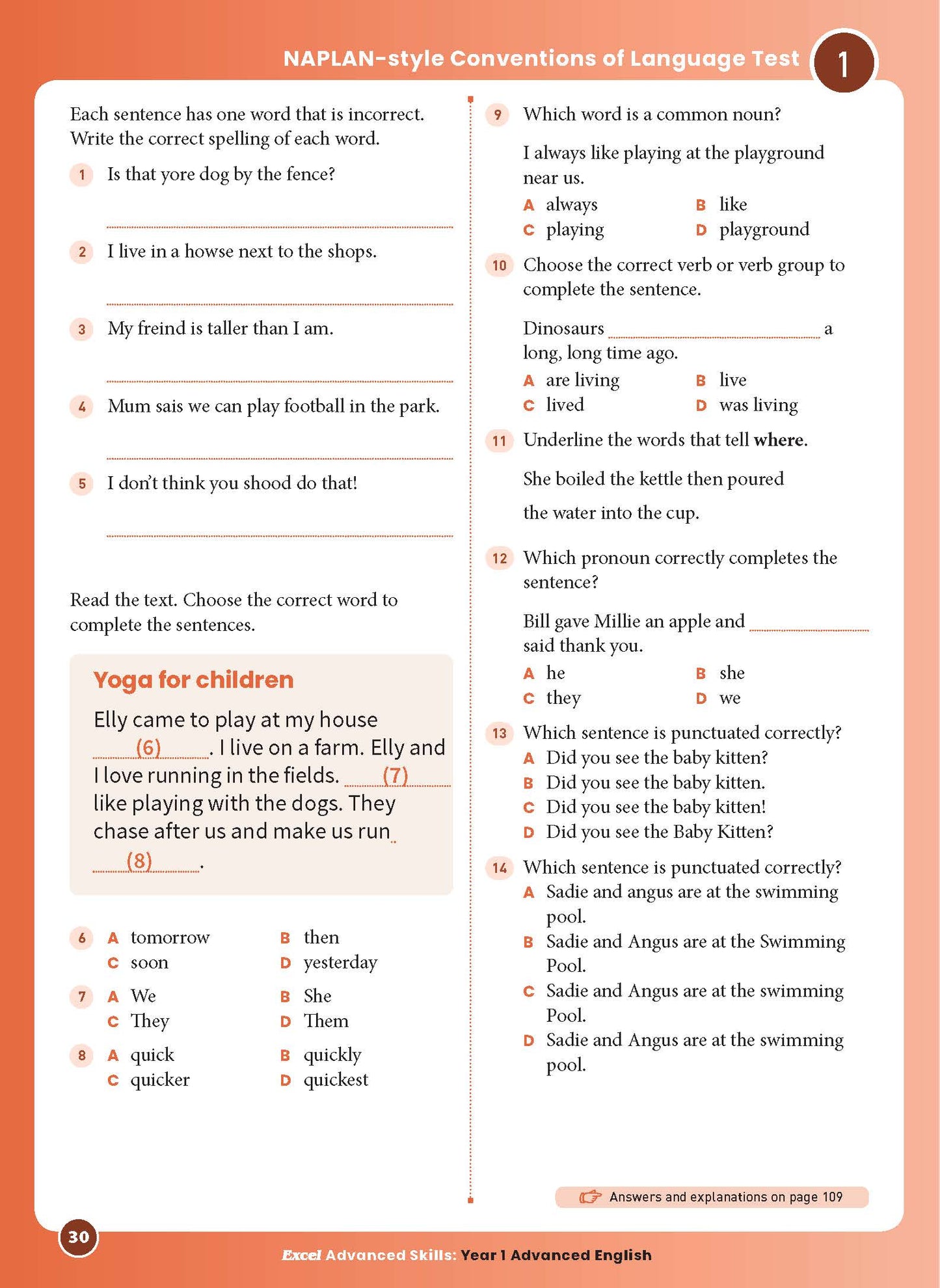 Excel Advanced Skills - Advanced English Year 1