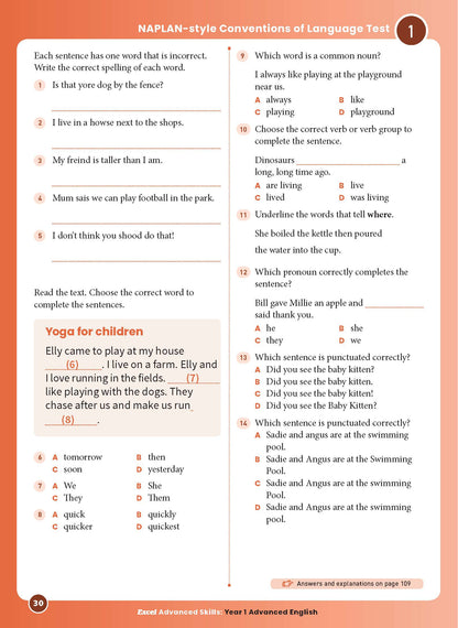 Excel Advanced Skills - Advanced English Year 1