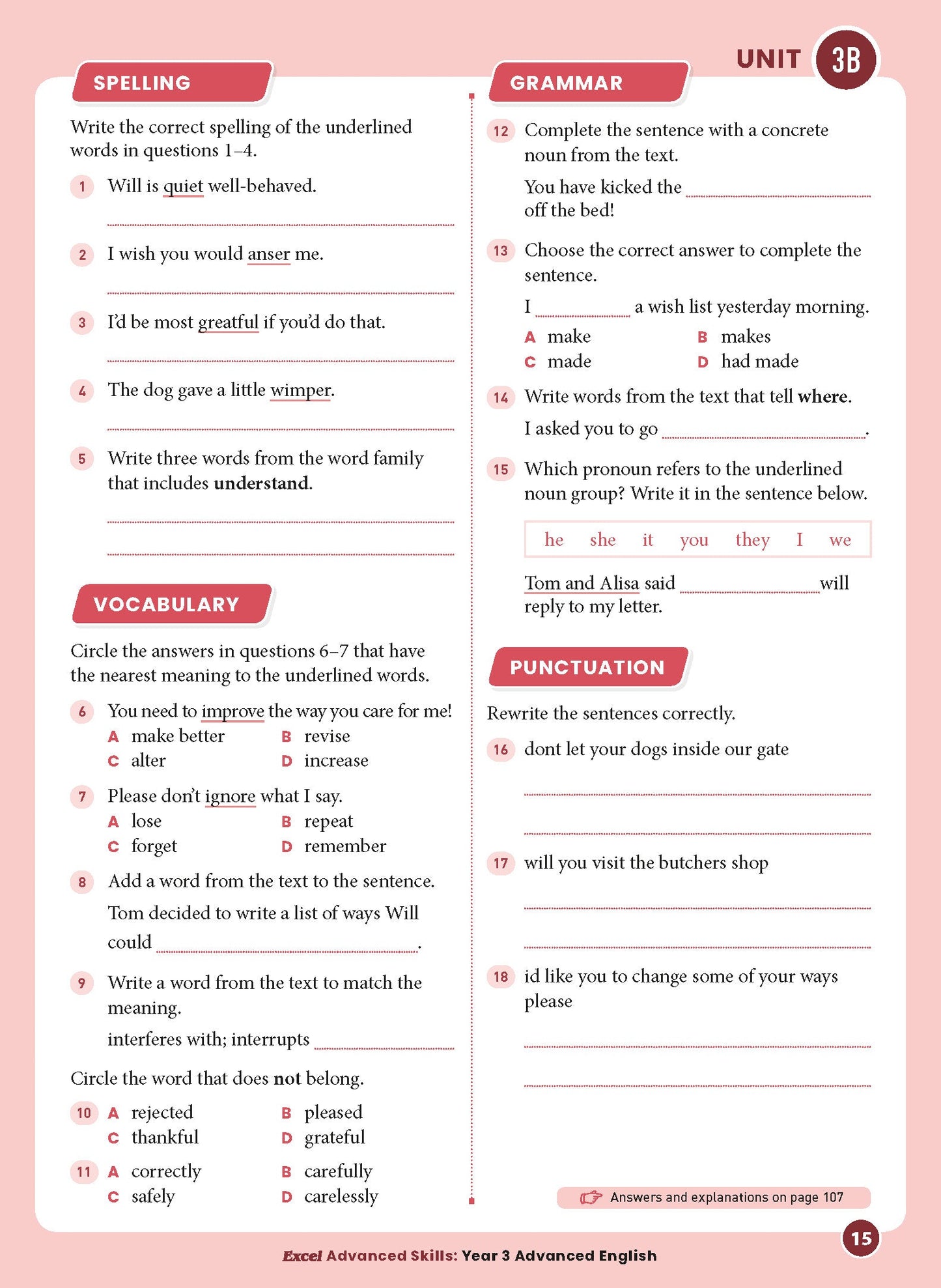 Excel Advanced Skills - Advanced English Year 3