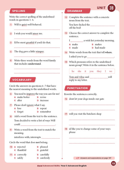 Excel Advanced Skills - Advanced English Year 3
