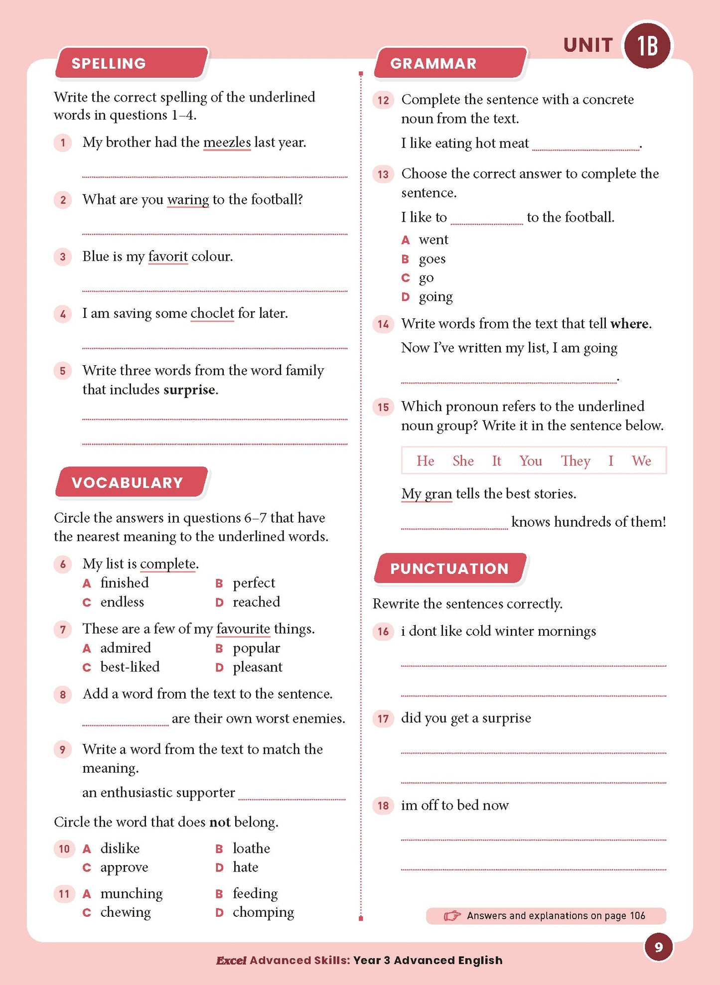 Excel Advanced Skills - Advanced English Year 3