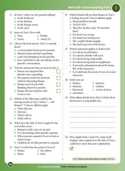 Excel Advanced Skills - Advanced English Year 4