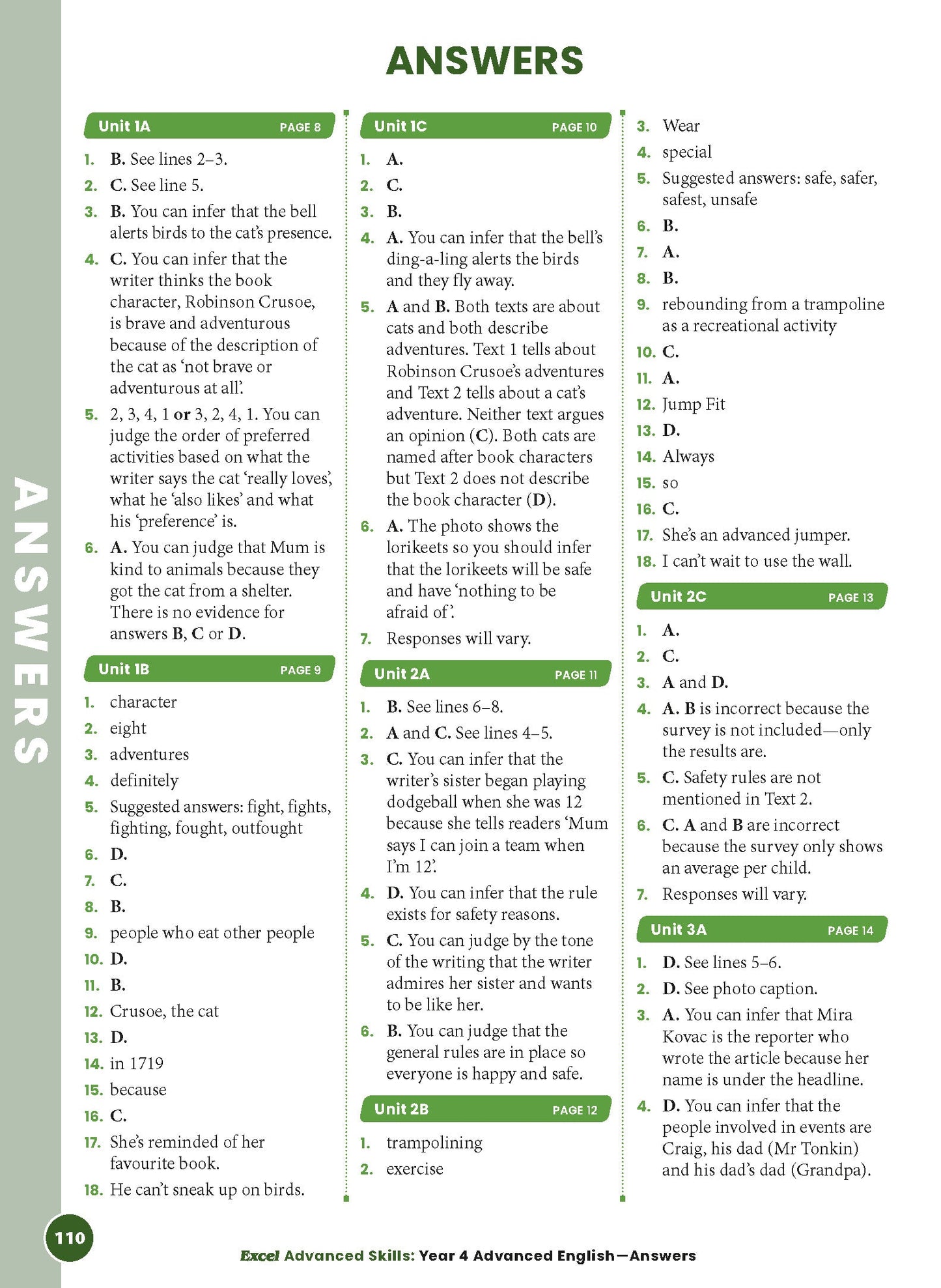 Excel Advanced Skills - Advanced English Year 4