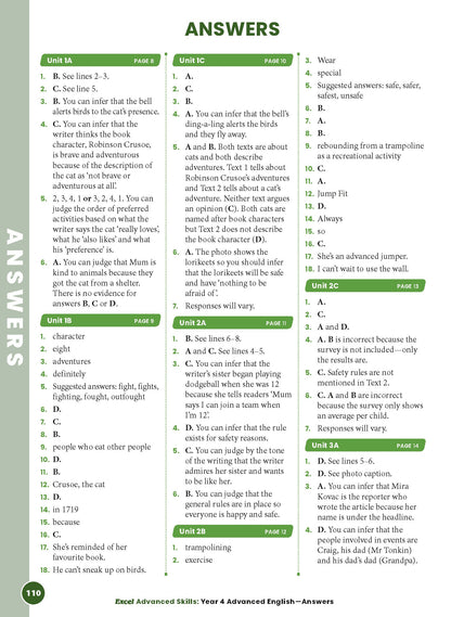 Excel Advanced Skills - Advanced English Year 4