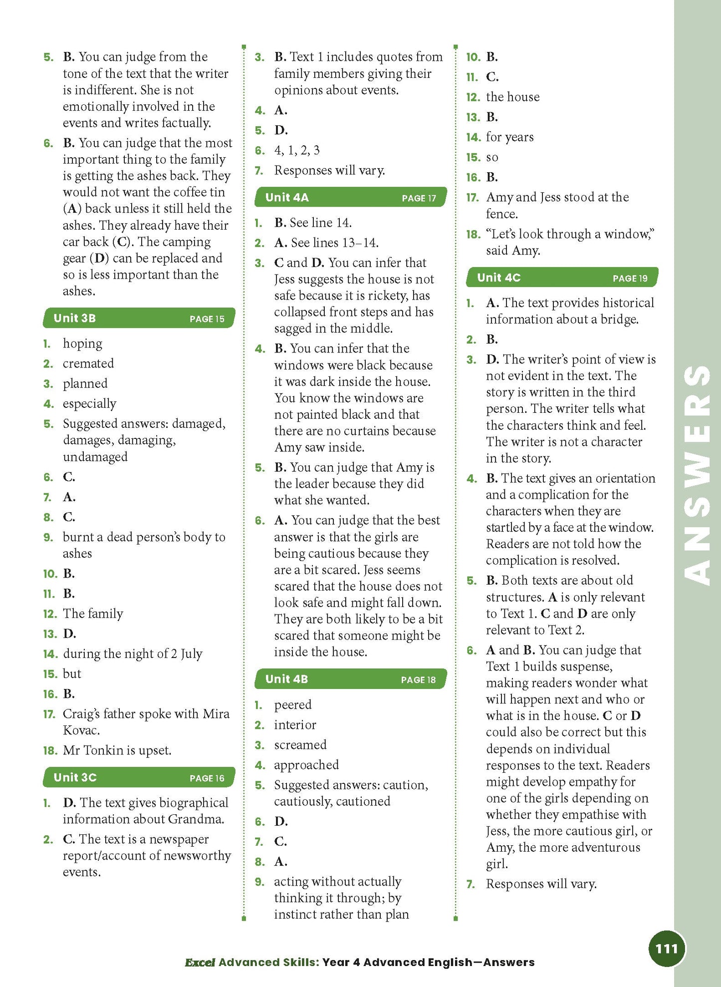 Excel Advanced Skills - Advanced English Year 4