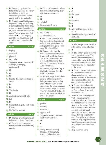 Excel Advanced Skills - Advanced English Year 4