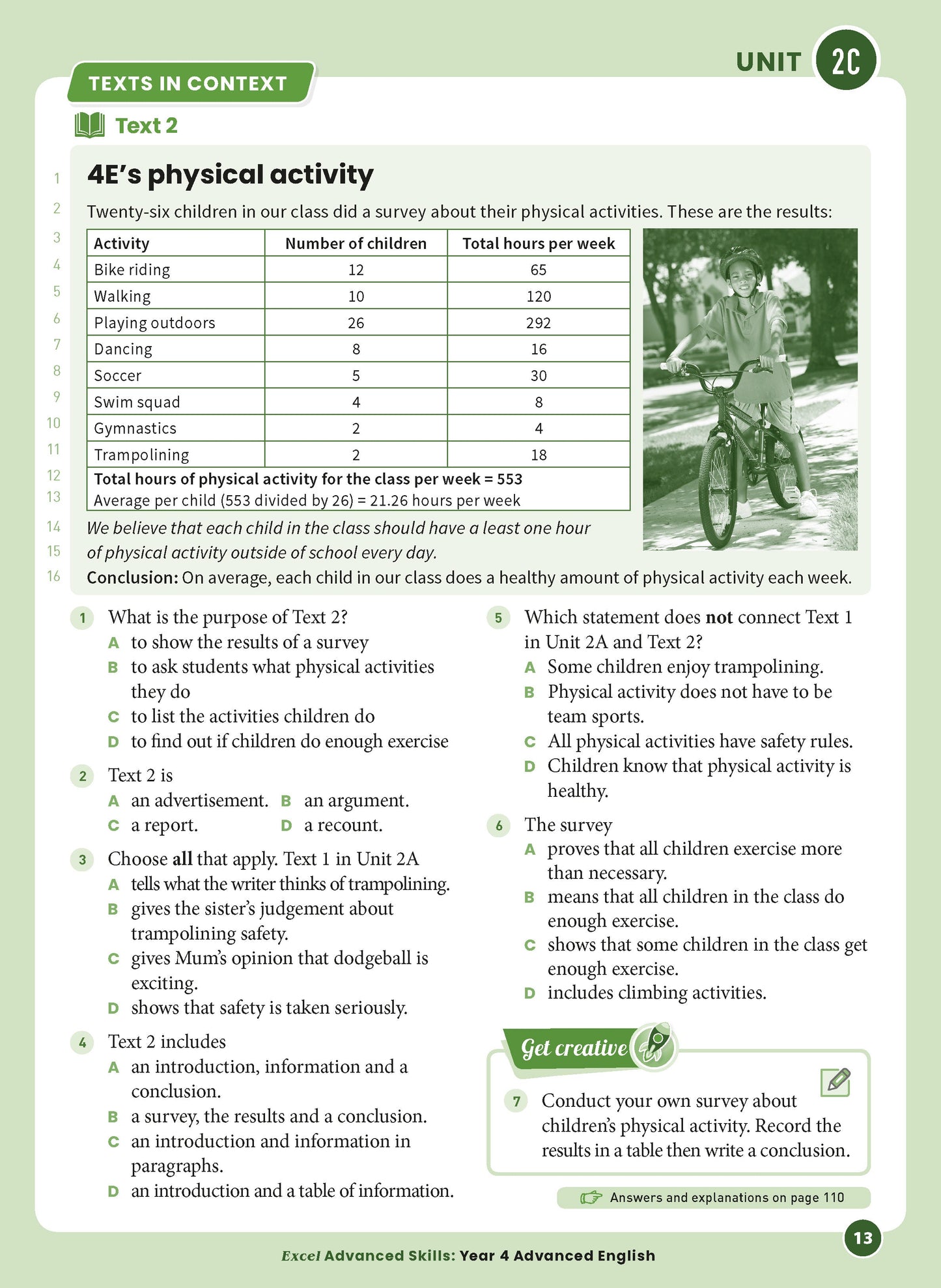 Excel Advanced Skills - Advanced English Year 4