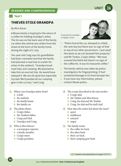 Excel Advanced Skills - Advanced English Year 4