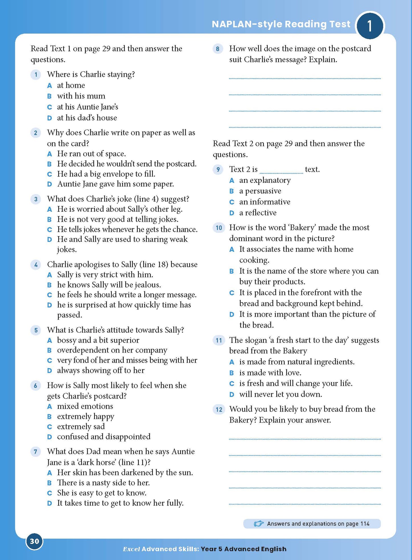 Excel Advanced Skills - Advanced English Year 5