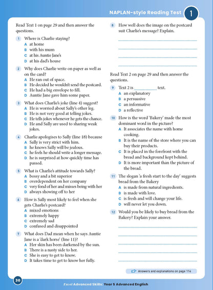 Excel Advanced Skills - Advanced English Year 5