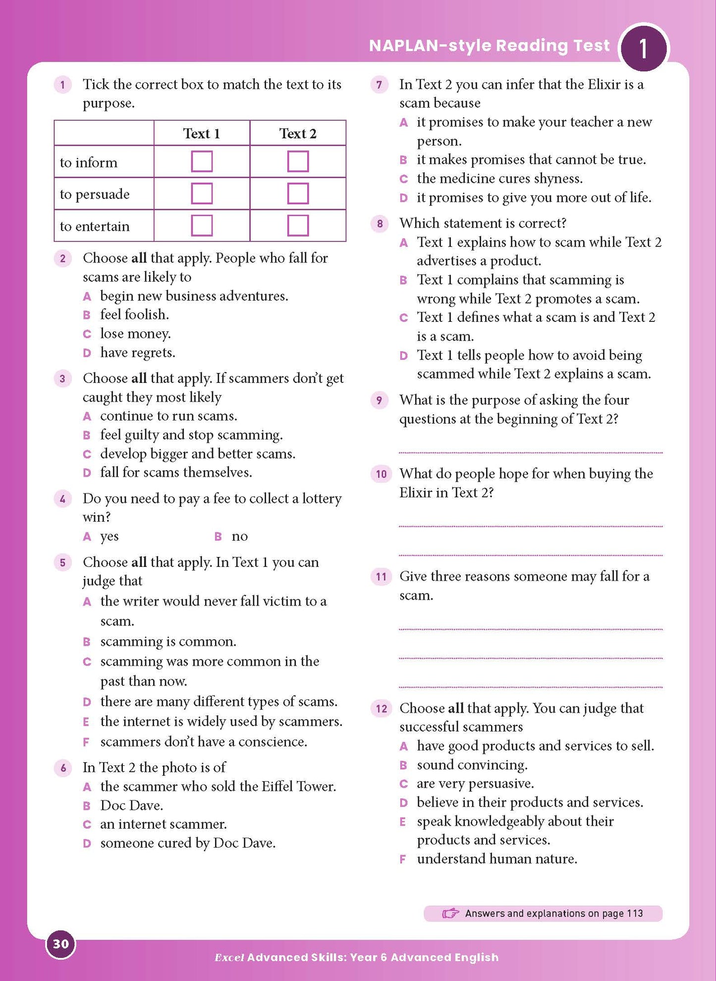 Excel Advanced Skills - Advanced English Year 6