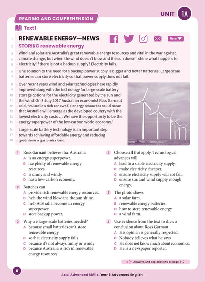 Excel Advanced Skills - Advanced English Year 6