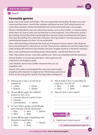 Excel Advanced Skills - Advanced English Year 6